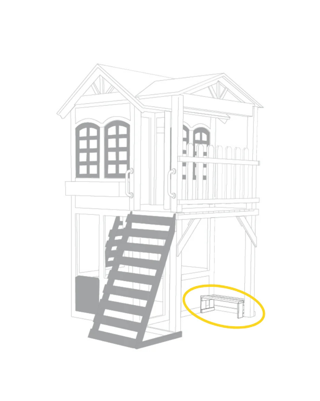 Reign Two Story Playhouse Bench Seat